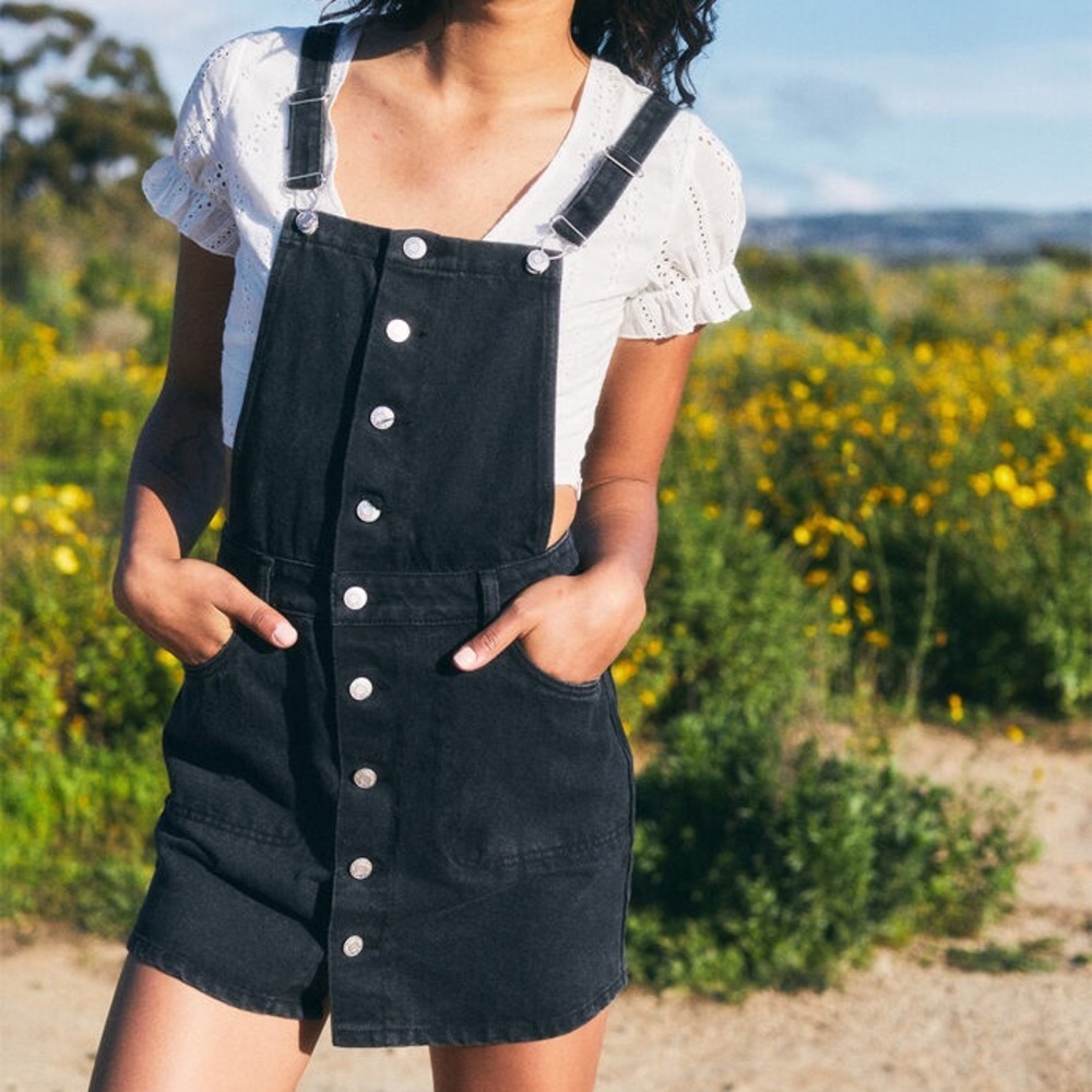 PacSun Black Denim Overall Dress